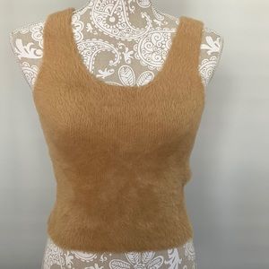 Yellow fuzzy tank top
